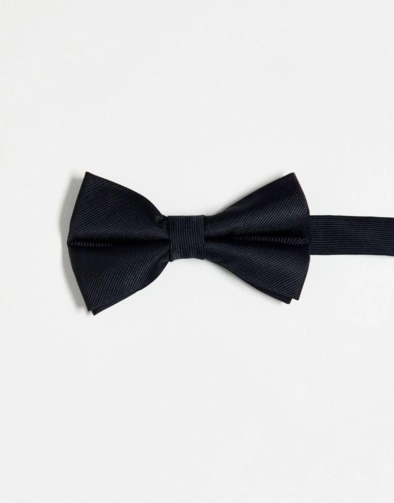 ASOS ASOS DESIGN satin bow tie in black 3