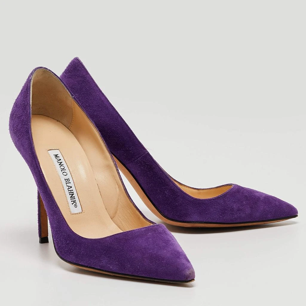 Manolo Blahnik Manolo Blahnik Purple Suede BB Pointed Toe Pumps Size 36 5