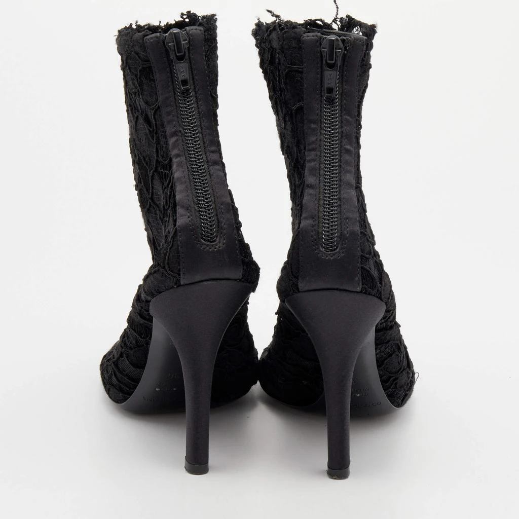 Dolce & Gabbana Dolce & Gabbana Black Lace Peep Toe Booties Size 36 5