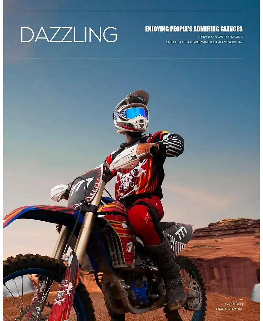 BATFOX Dirt Bike ATV Goggles Motorcycle Gear Riding Motocross Dirtbike 4-Wheeler MX DH Accessories Goggles Glasses for Men Women Youth UV400 Protection Dust-proof Anti-Slip Strap 2