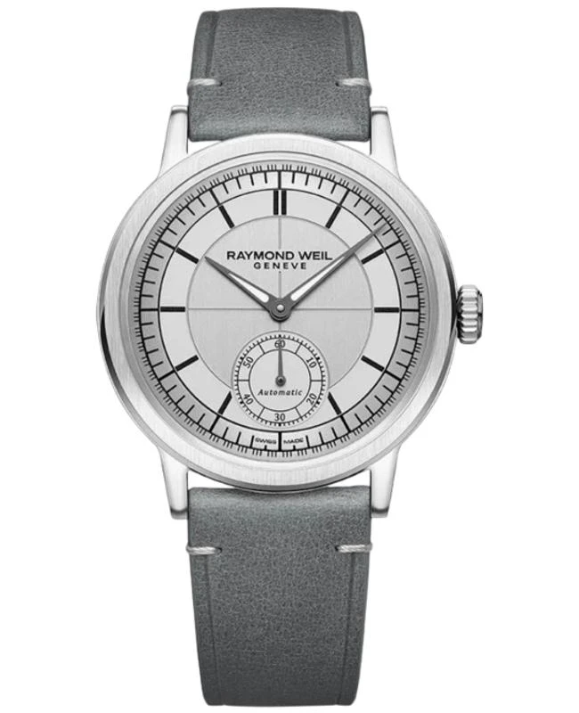 Raymond Weil Raymond Weil Millesime Automatic Small Seconds Silver Dial Leather Strap Men's Watch 2930-STC-65001 1