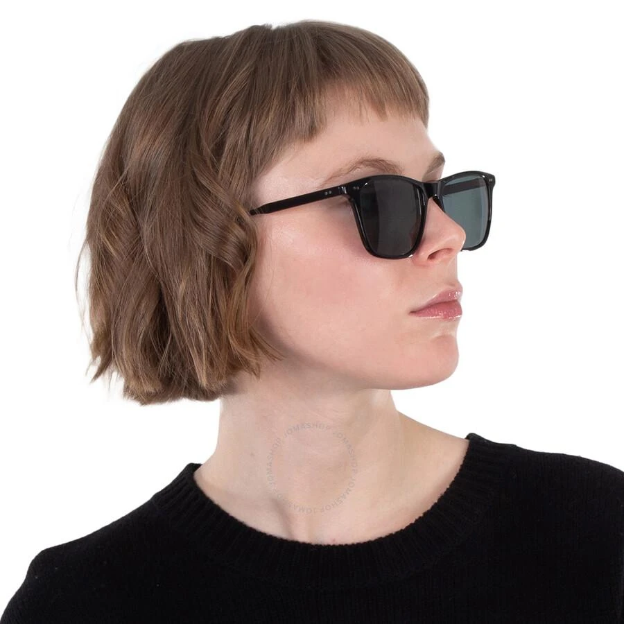 GARRETT LEIGHT HAYES SUN Pure Blue Smoke Polarized Square Sunglasses 2141 BK/PBS PLR 52 3