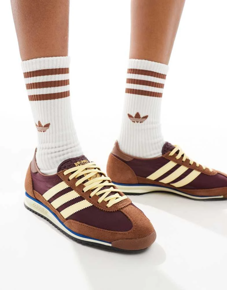 adidas Originals adidas Originals SL 72 OG trainers in brown and yellow 5