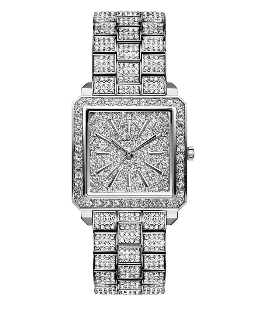 Jbw Women's Cristal Silver-Tone Stainless Steel Watch, 28mm