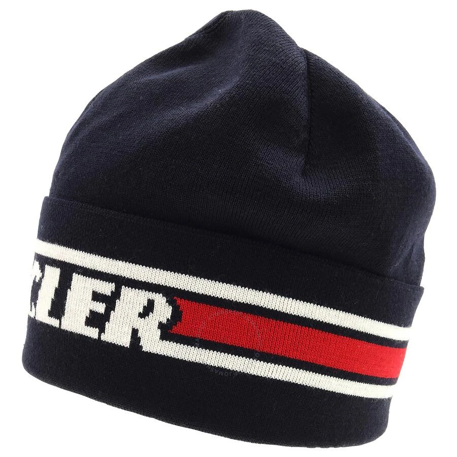 Moncler Navy Logo Knit Beanie Hat 2