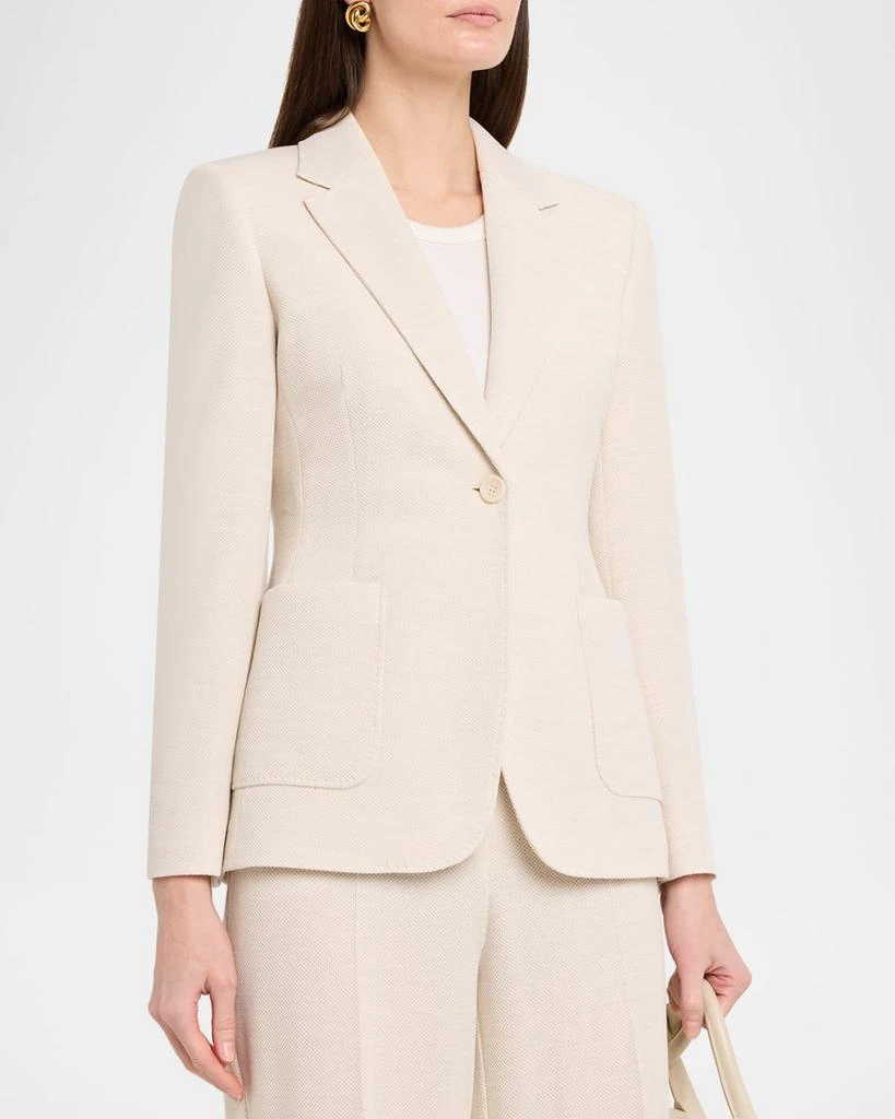 Max Mara Utilita Single-Button Wool Pique Blazer 4