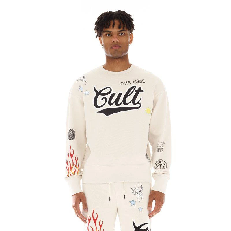 Cult Of Individuality Crew Neck Fleece In Graffiti 1