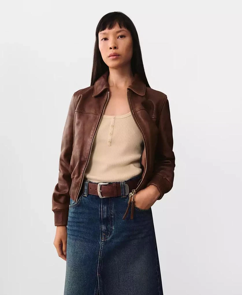 Mango Women's Leather Jacket 1
