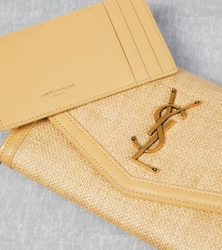 Yves Saint Laurent Uptown raffia wallet on chain 5