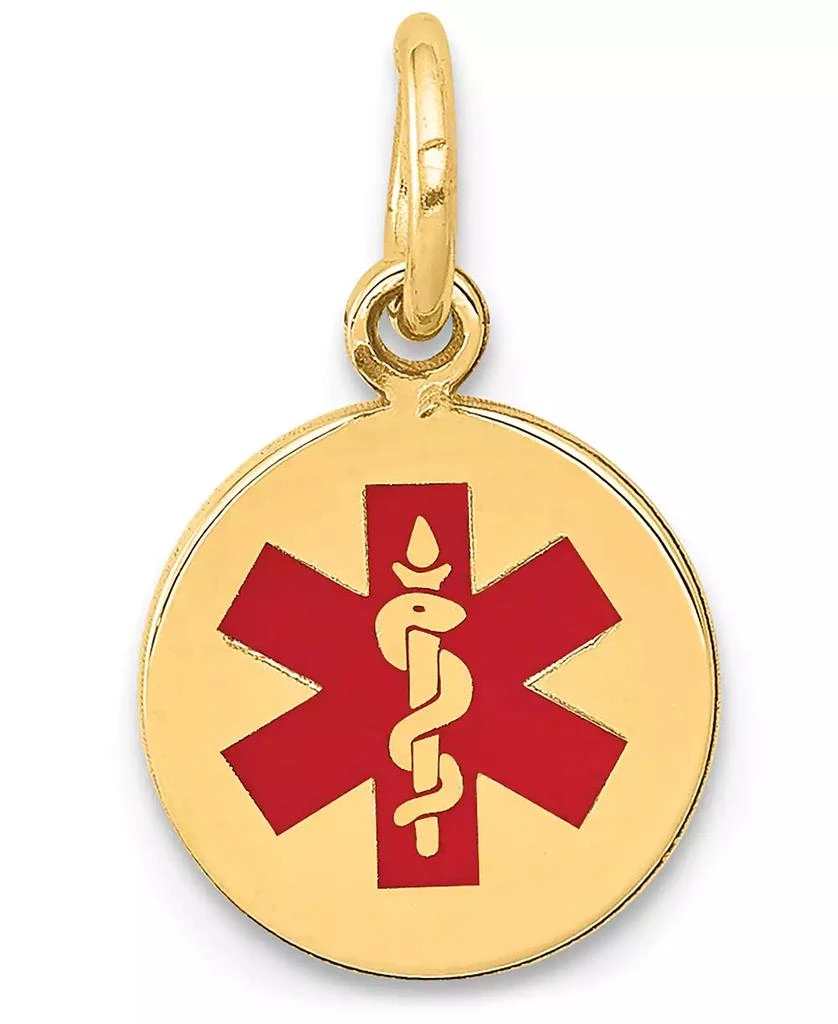 Macy
s Medical Info Disc Charm Pendant in 14k Gold