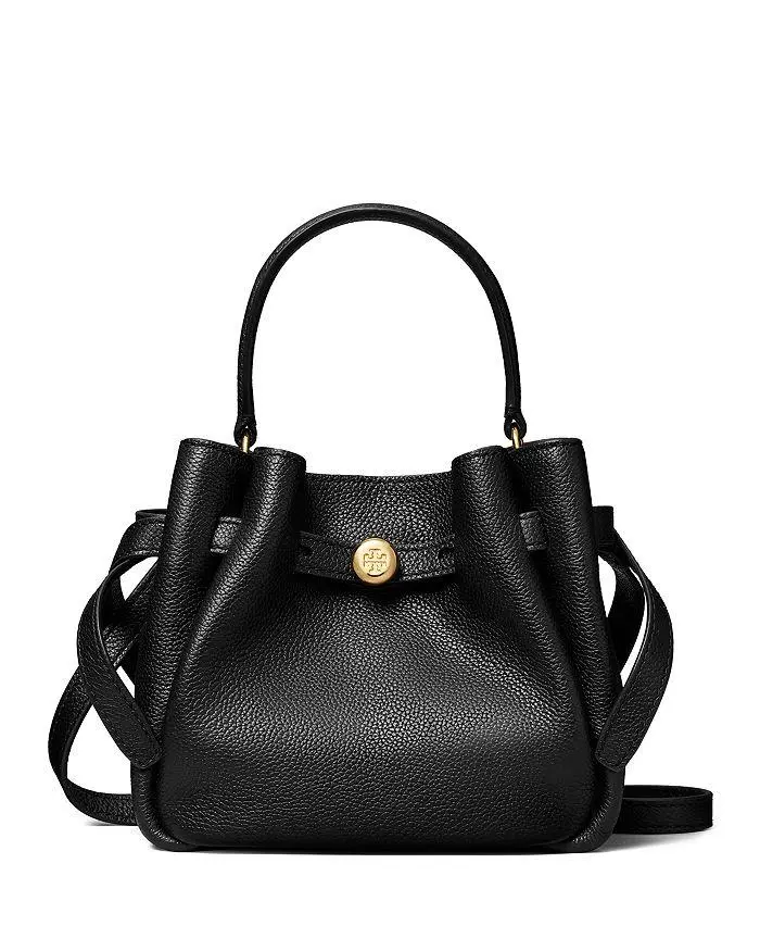 Tory Burch Romy Mini Leather Crossbody Bucket Bag