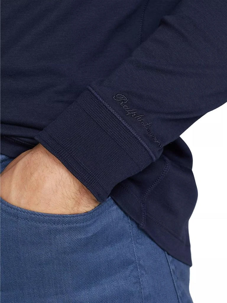 Ralph Lauren Textured Cotton-Silk Henley Shirt 10