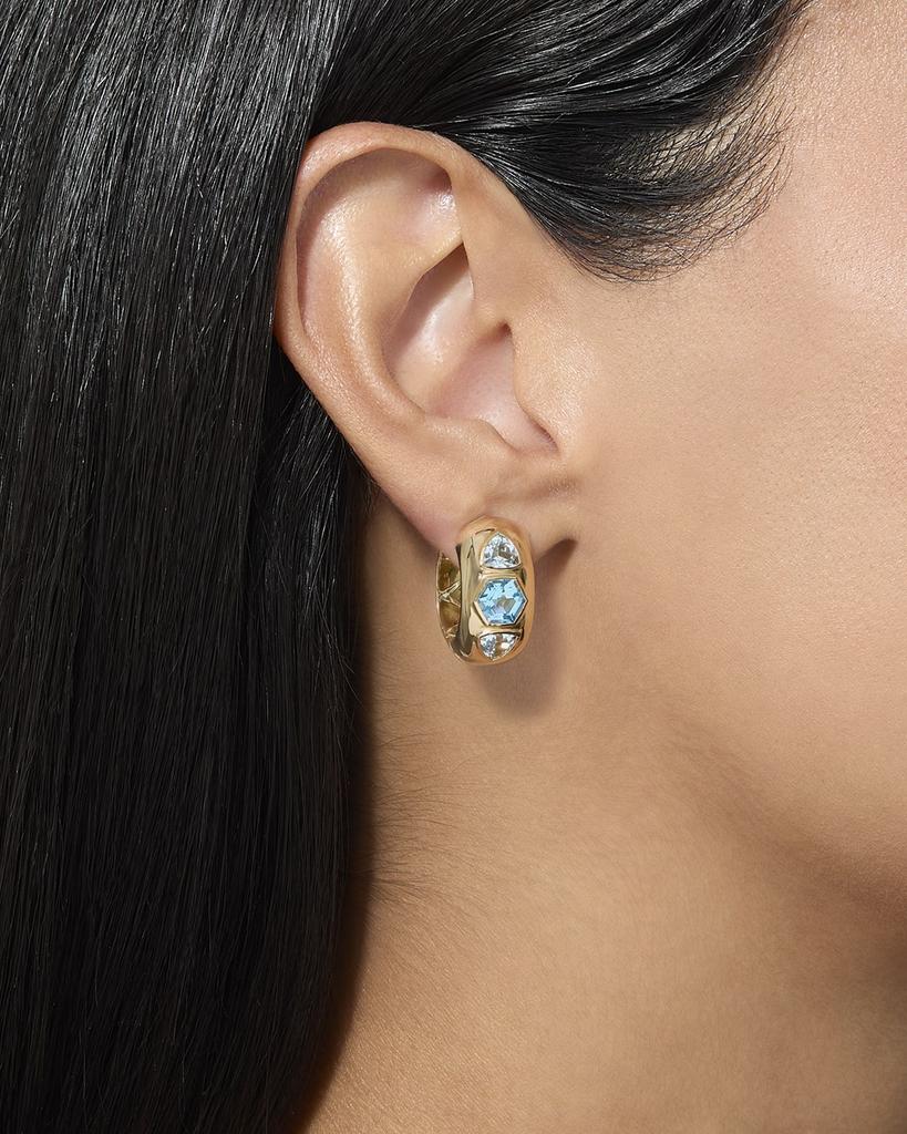 Stevie Wren 18K Yellow Gold The Deal Breaker Honeycomb Gemstone Hoop Earrings