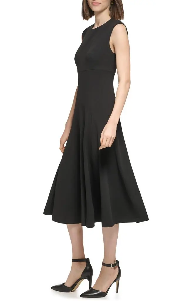 Calvin Klein Scuba Crepe Fit & Flare Dress 4