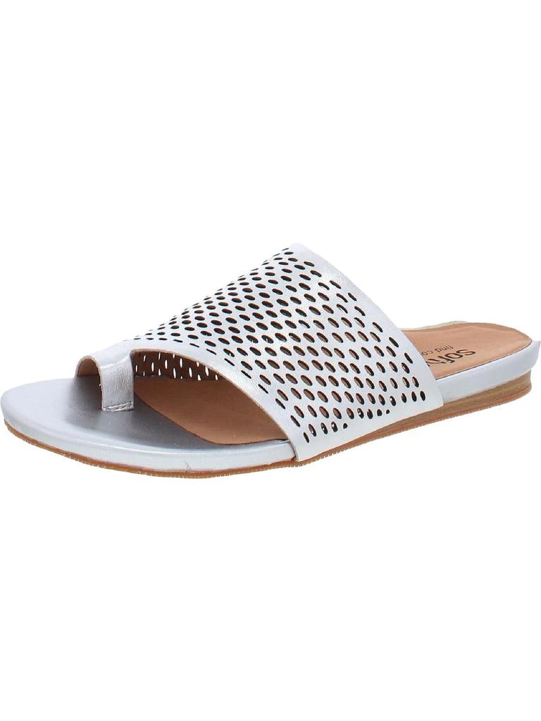 SoftWalk Corsica Womens Leather Flat Slide Sandals 6