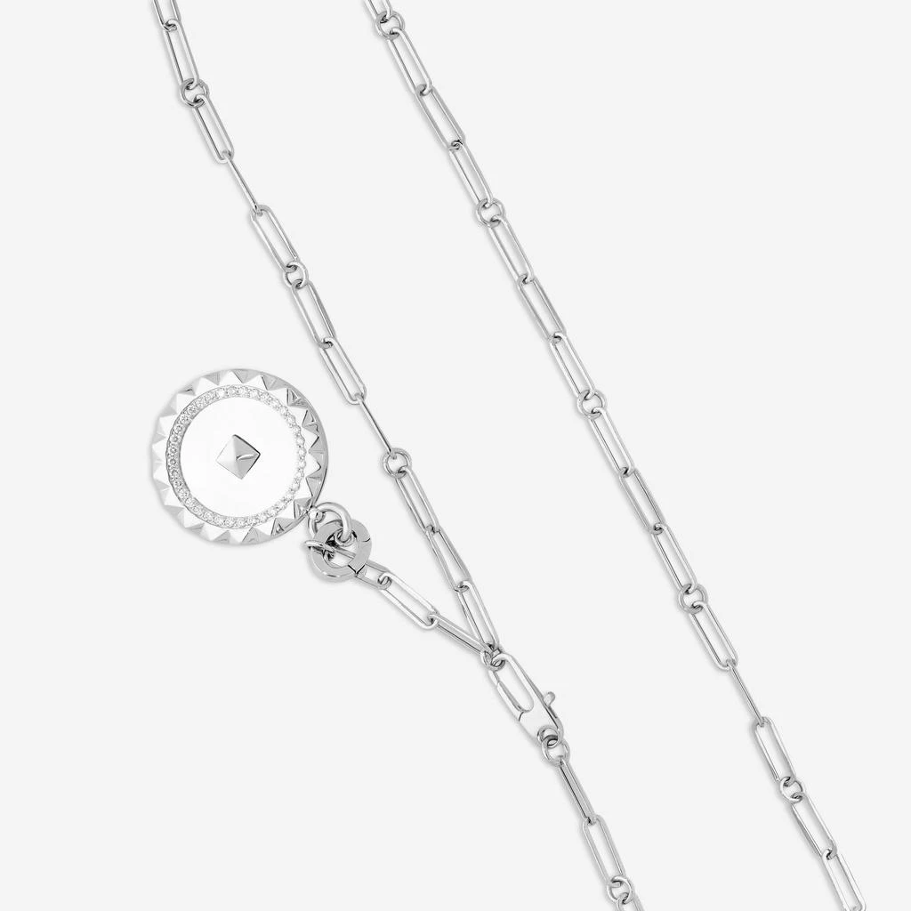 Roberto Coin Roberto Coin Obelisco 18K White Gold Diamond Medallion Pendant Necklace 8883121AW19X-copy 3