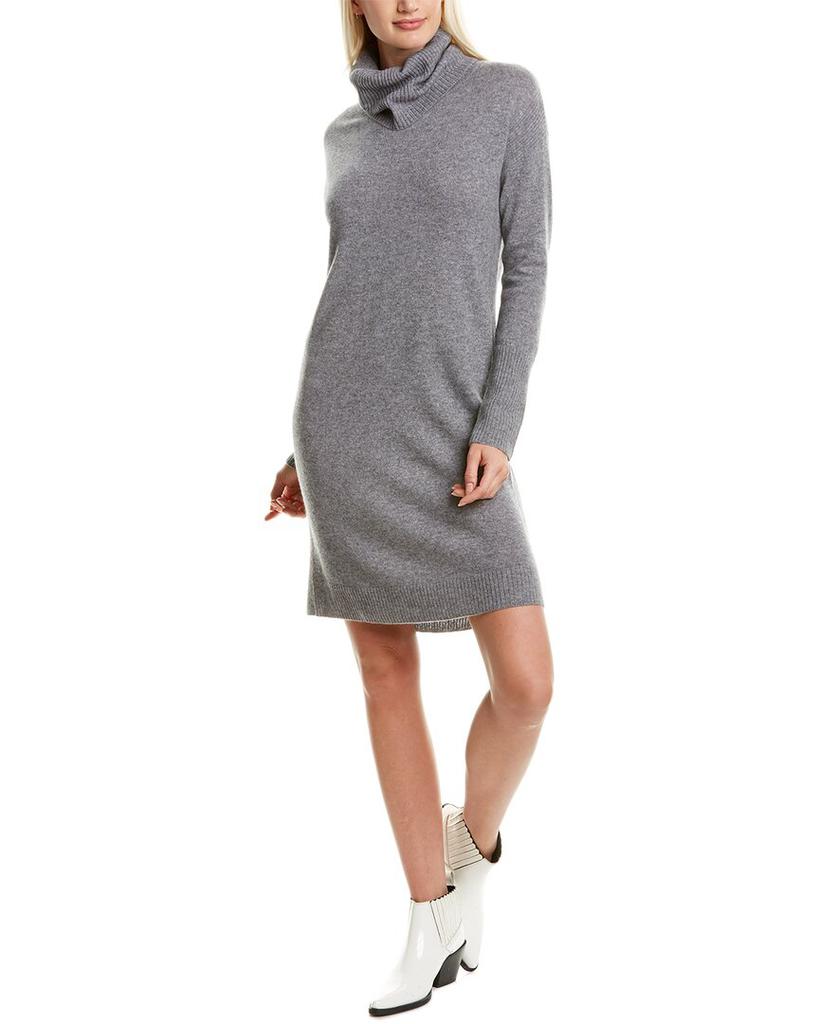 Qi Cashmere Roll Neck Cashmere Sweaterdress