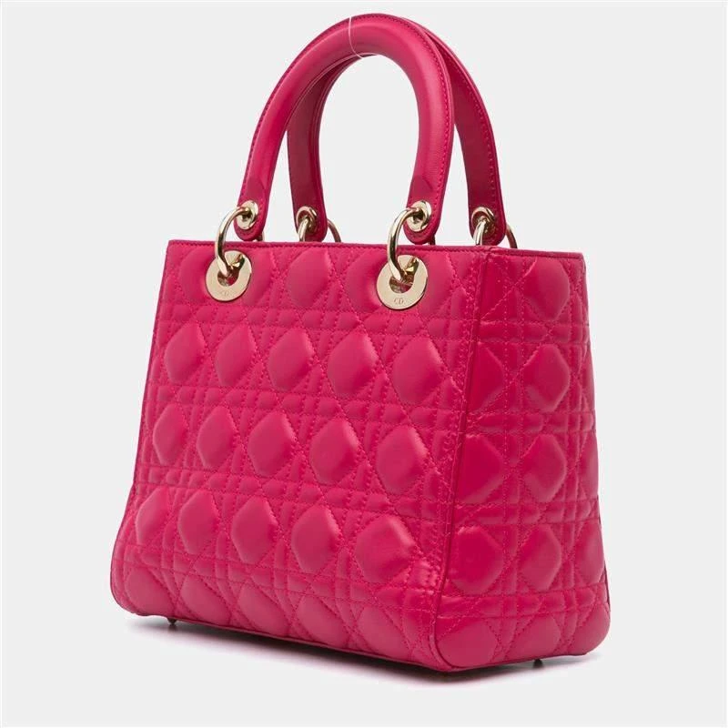 Dior Dior Pink Lambskin Cannage Medium  Lady Dior 3
