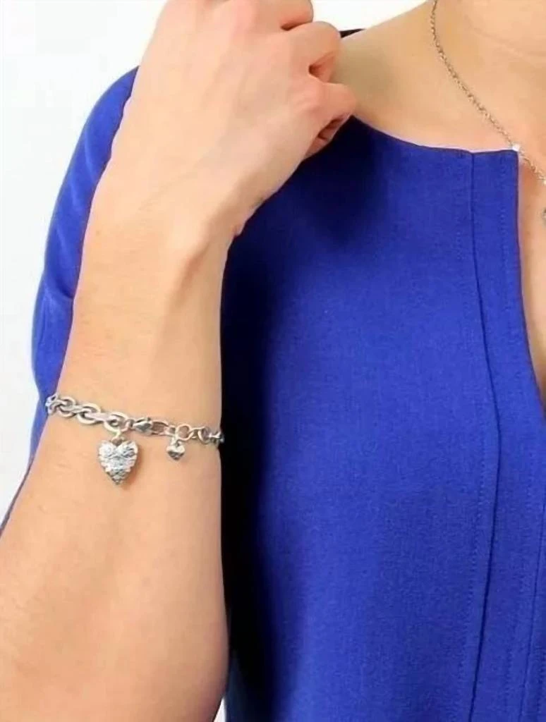 Brighton Women's Crystal Love Charm Bracelet In Silver 3