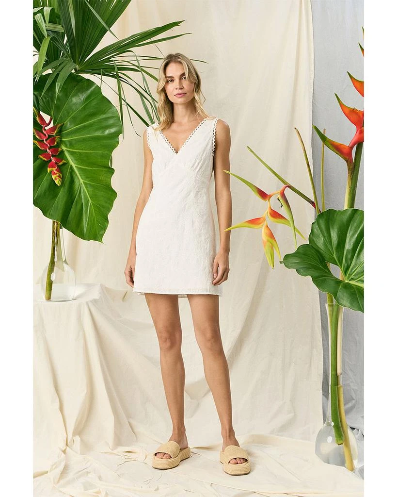 The Good Journey V Neck Crochet Trim Mini Dress 4