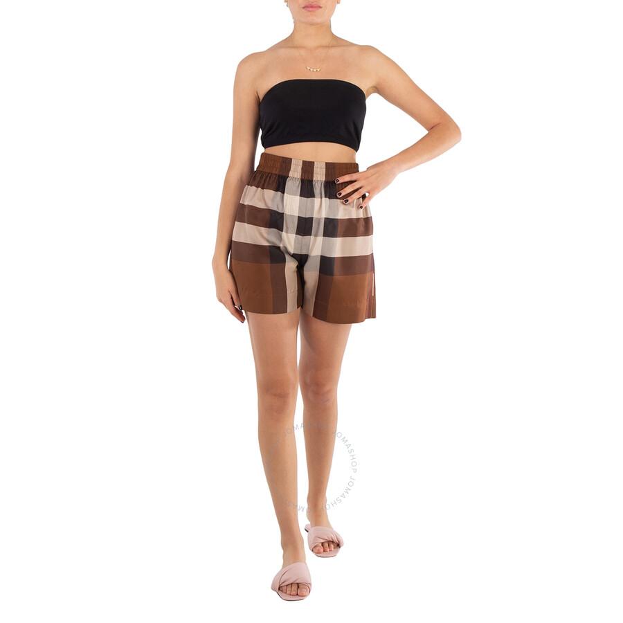 Burberry Tawney Check Silk Shorts