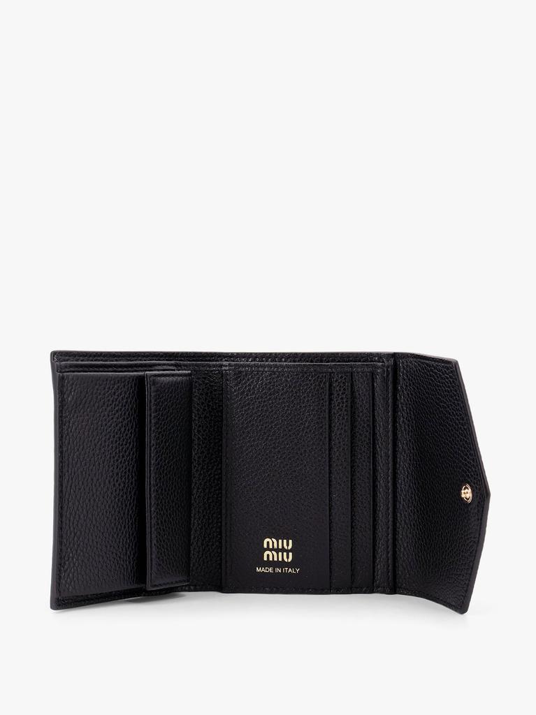 Miu Miu Leather small wallet with metal logo lettering