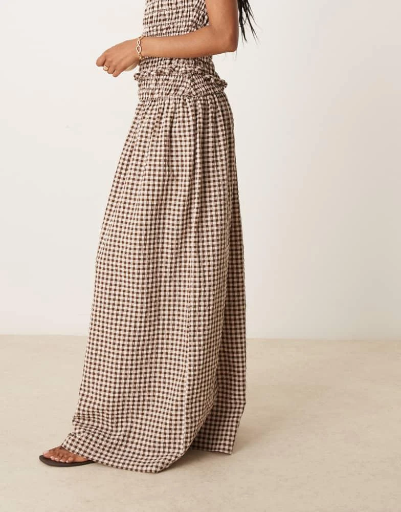 knee length dresses for ladies Rihoas Checkered Square Neck Midi Dress main image 1
