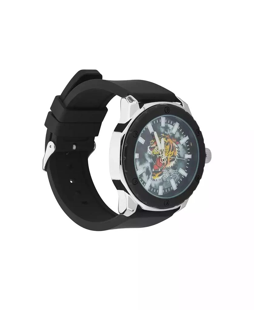 Ed Hardy Men's Matte Black Silicone Strap Analog Watch 2