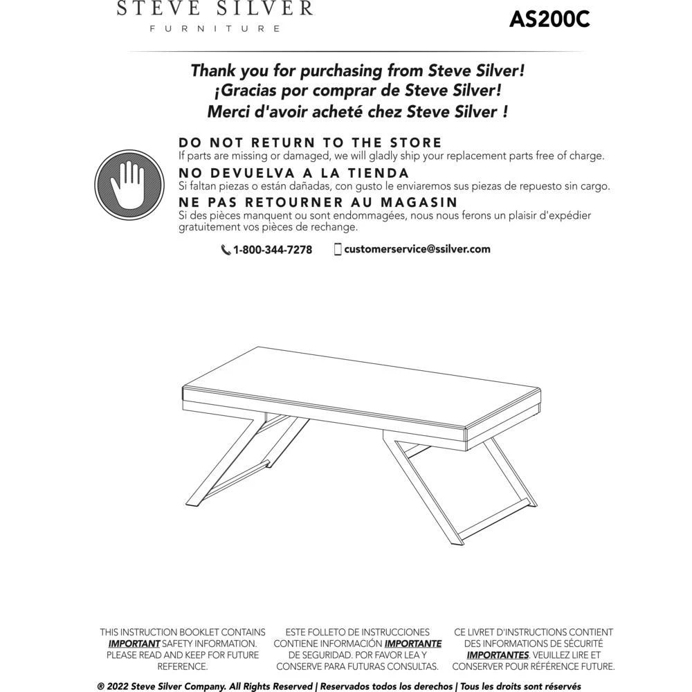 Steve Silver Alfresco Mirrored Top Cocktail Table 3