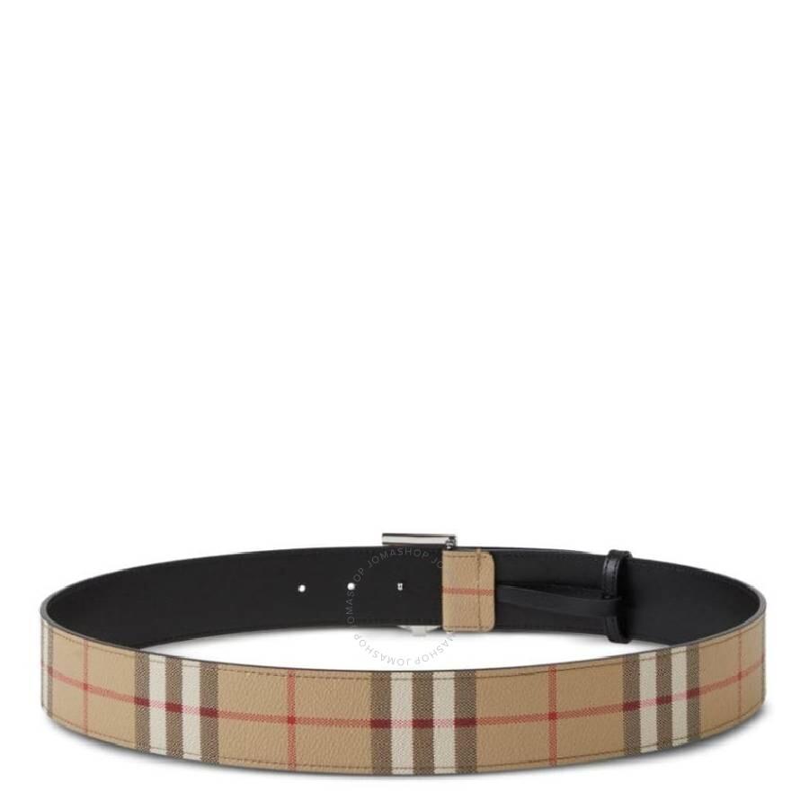 Burberry TB Plaque Buckle Check Reversible Belt