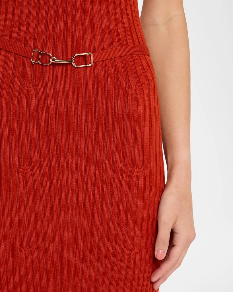 Gabriela Hearst Meier Belted Cashmere Rib Midi Dress 5