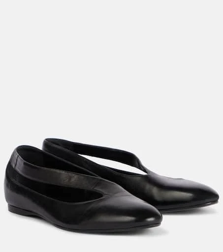 Khaite Diana cutout leather ballet flats 1