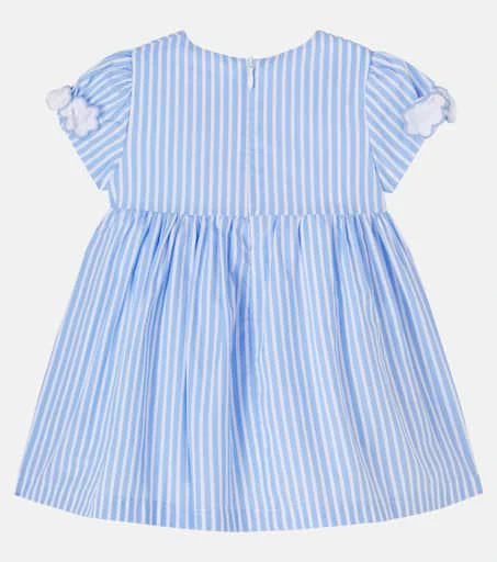 Patachou Baby bow-detail striped cotton poplin dress 2