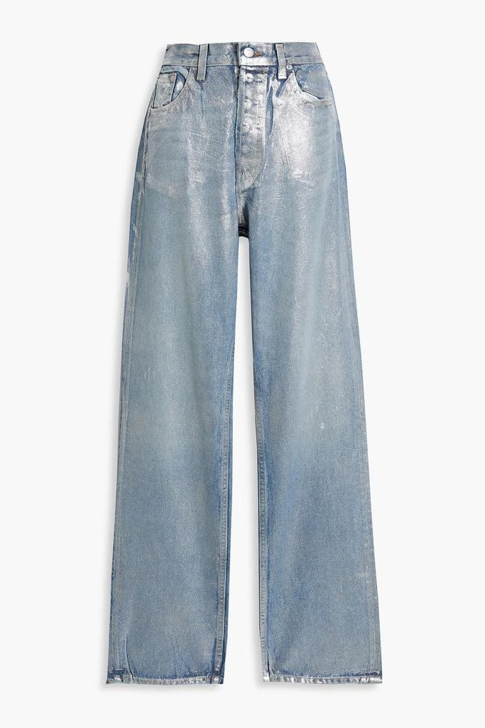 EB DENIM Coated metallic high-rise straight-leg jeans 1