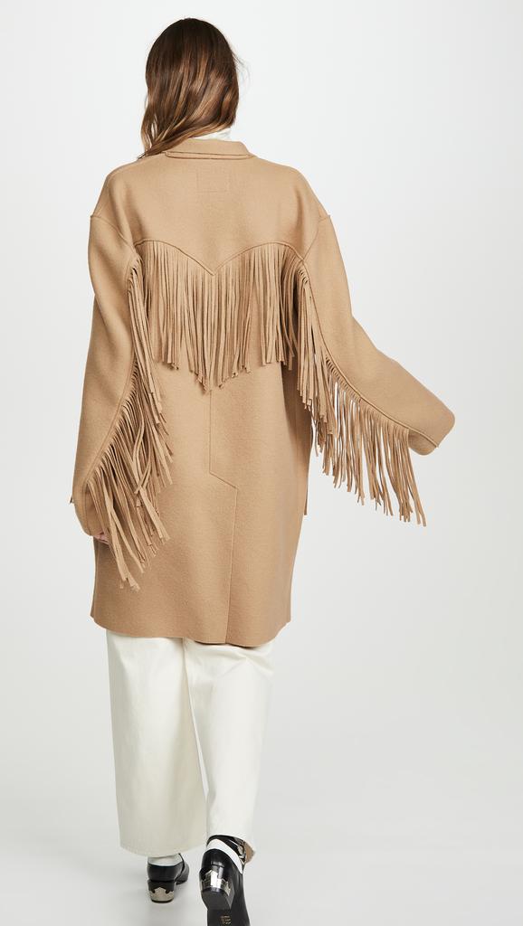 R13 Fringe Raw Cut Coat