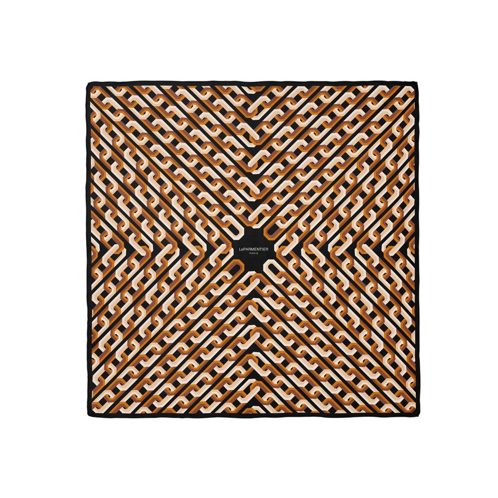 LePARMENTIER Paris Chain Motif Silk Square Scarf