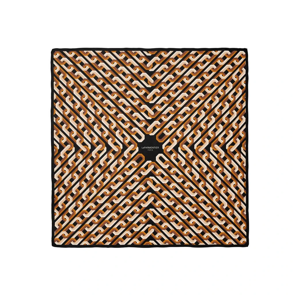 LePARMENTIER Paris Chain Motif Silk Square Scarf 1