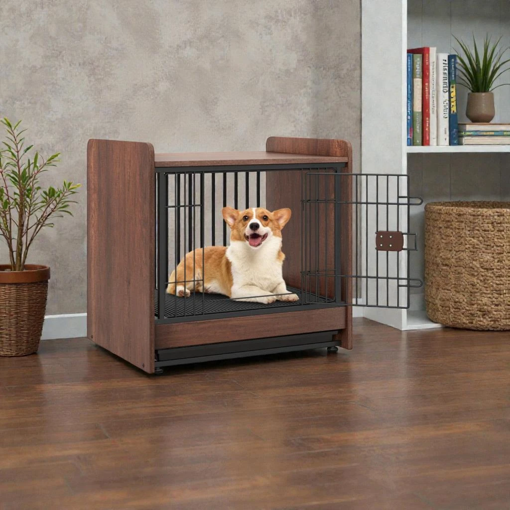 Hivvago Pet Cage for Indoor Use with Easy-Clean Tray and Secure Door