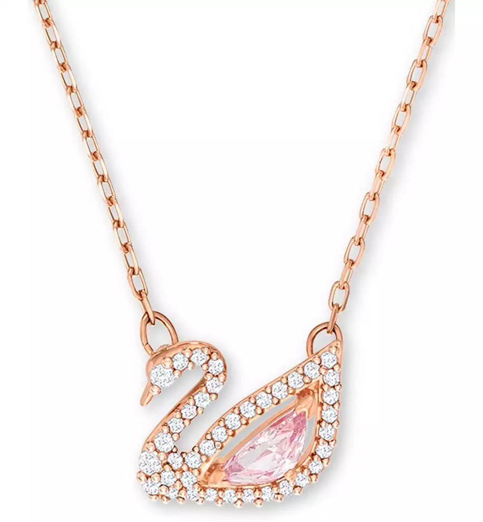 Swarovski Rose Gold-Tone Crystal Swan Pendant Necklace, 14-7/8" + 2" extender 1