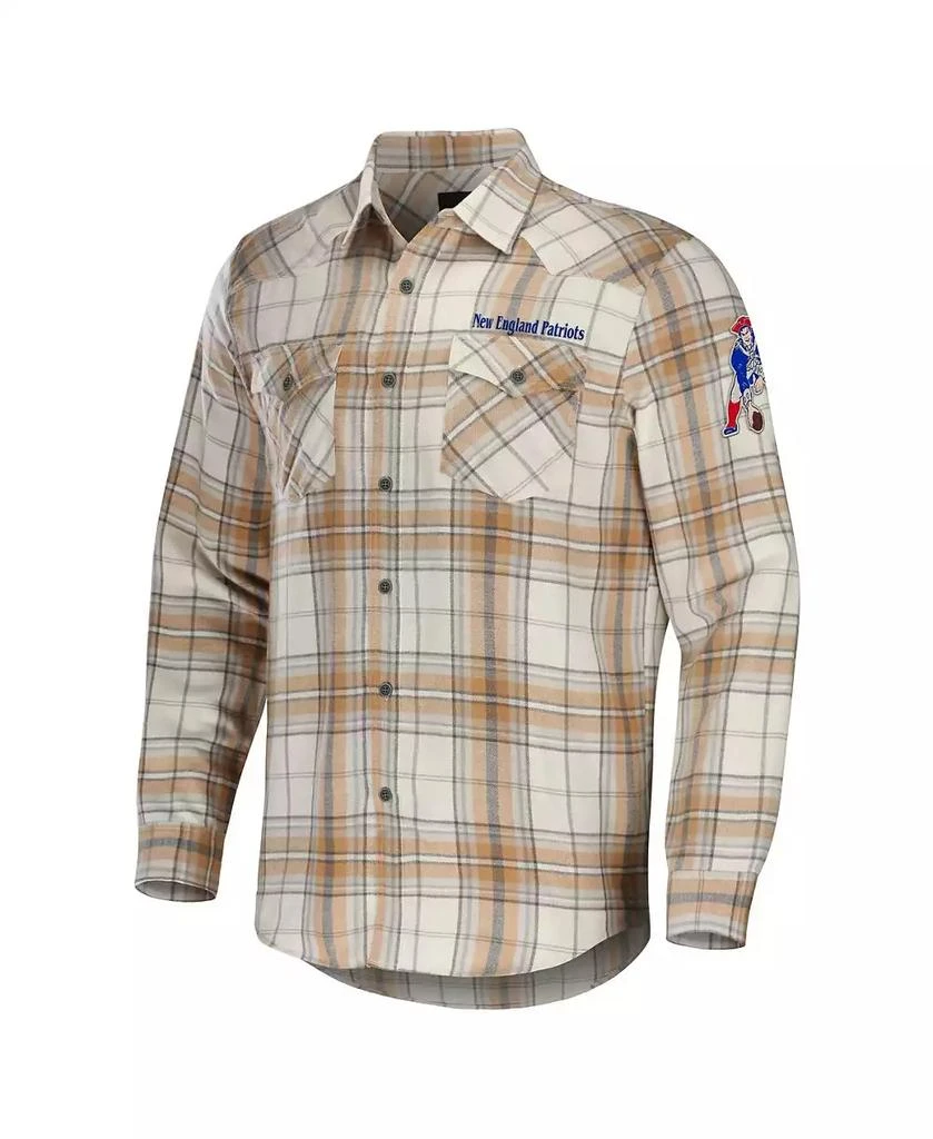 Fanatics Men's NFL x Darius Rucker Collection by Tan New England Patriots Flannel Long Sleeve Button-Up Shirt 3