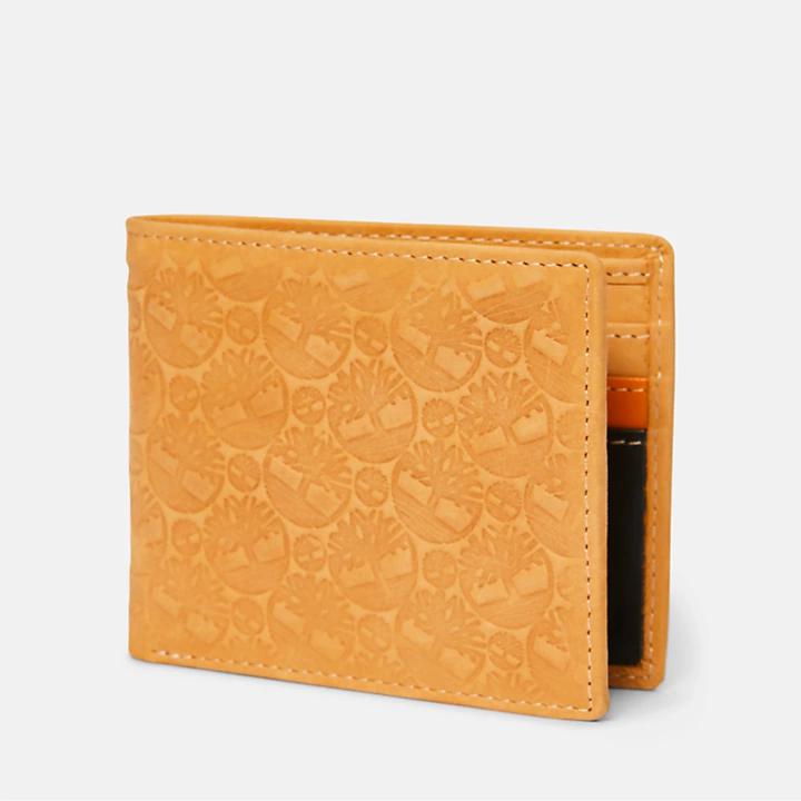 Timberland All-over Embossed Logo Passcase for Men in Yellow