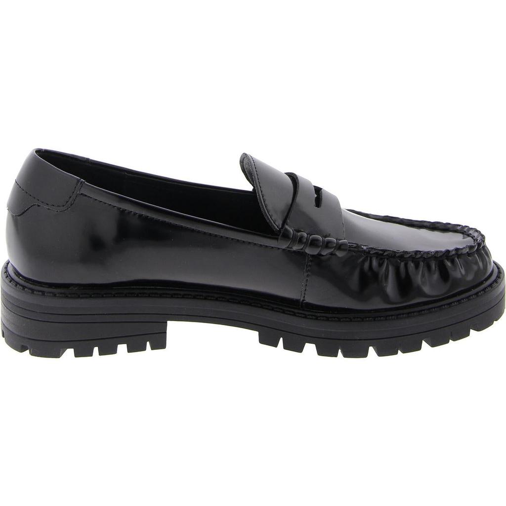 Steve Madden Madelynn Womens Faux Leather Block Heel Loafers