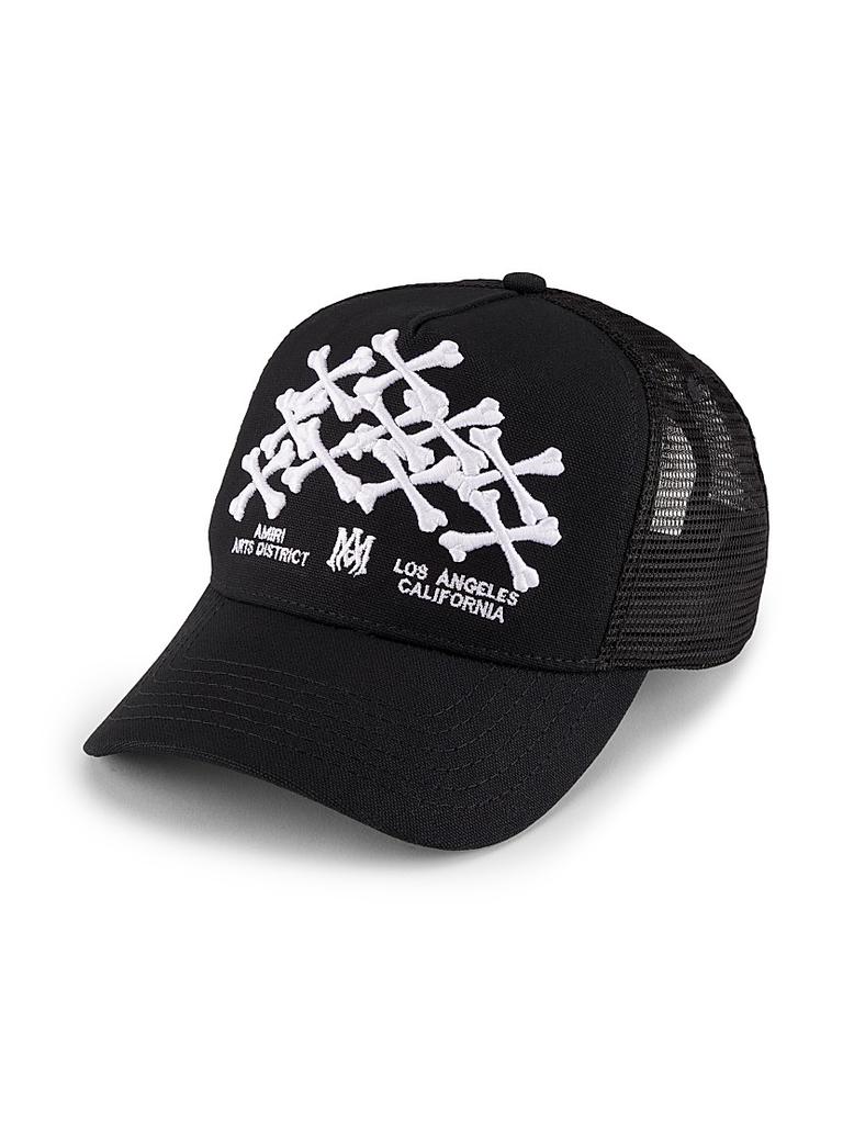 AMIRI アミリ 3スター メッシュキャップ ブラック　SSENSE購入品 AMIRI Black 3 Star Trucker Cap - Hats - Save Extra 10% OFF