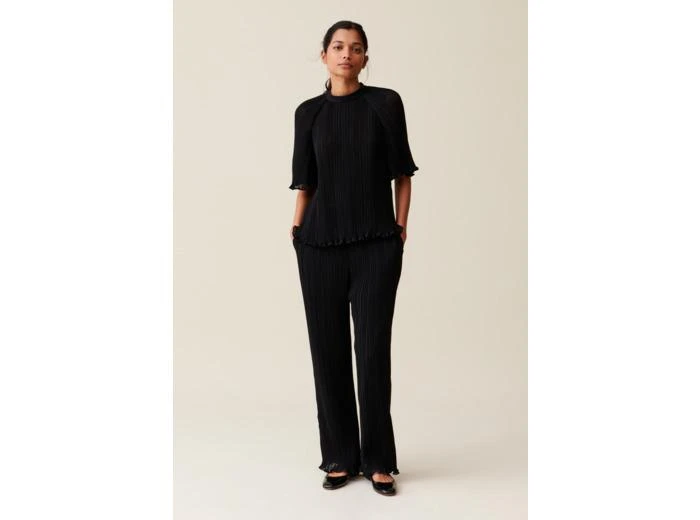 Claudie Pierlot Pantalon fluide plissé volanté 1