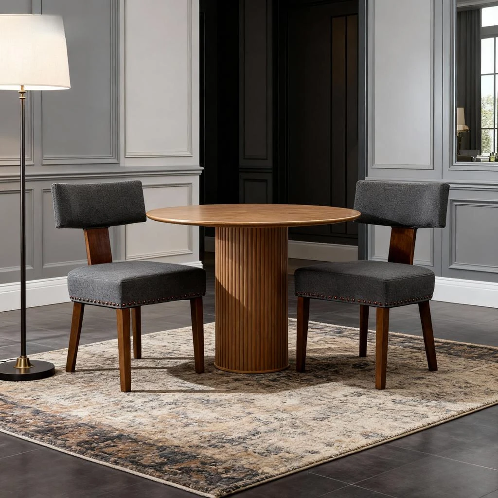 Streamdale Furniture Streamdale Upholstered Wooden Farmhouse Dining Chairs (Set of 2), Gray 3