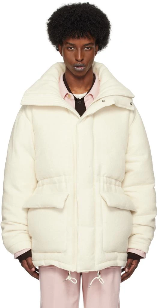 AURALEE Off-White Brushed Alpaca Wool Down Jacket 1