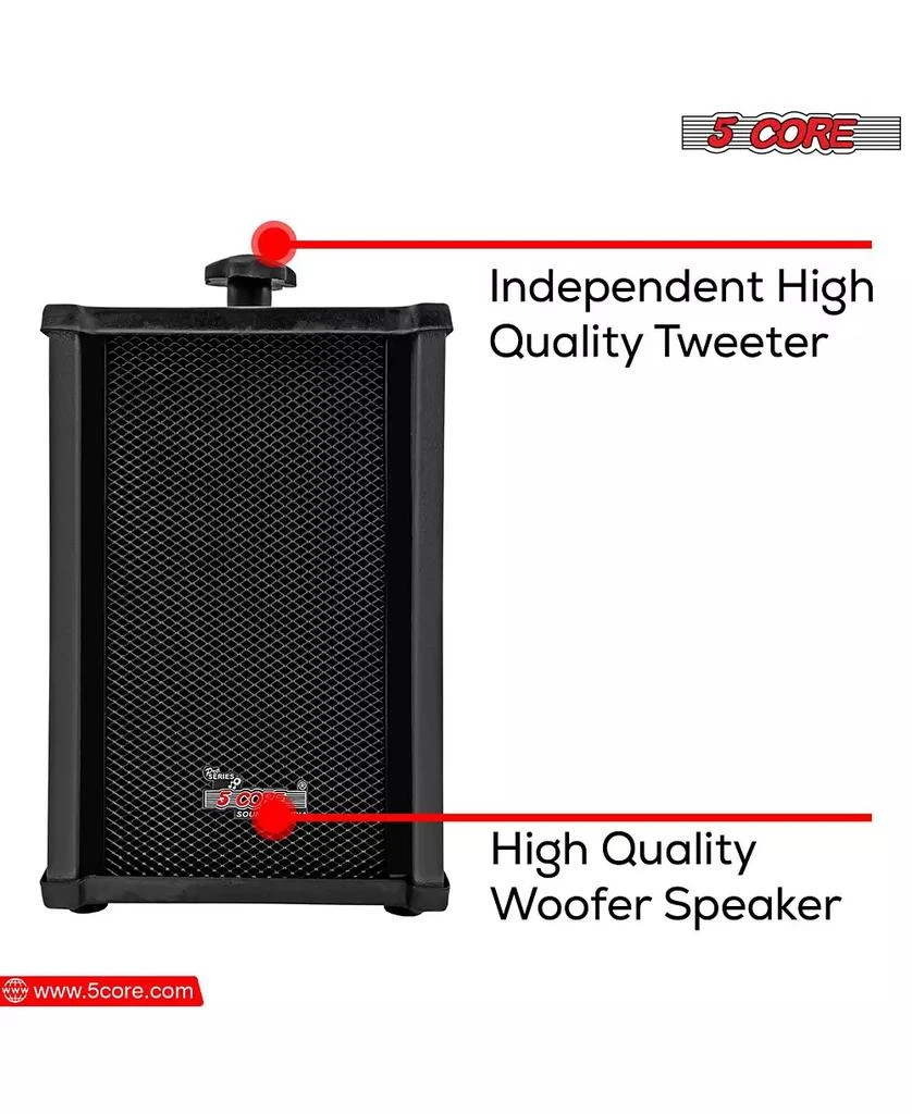 5 Core Outdoor Speakers Stereo In Wall 100W Peak Passive Home Audio System 5