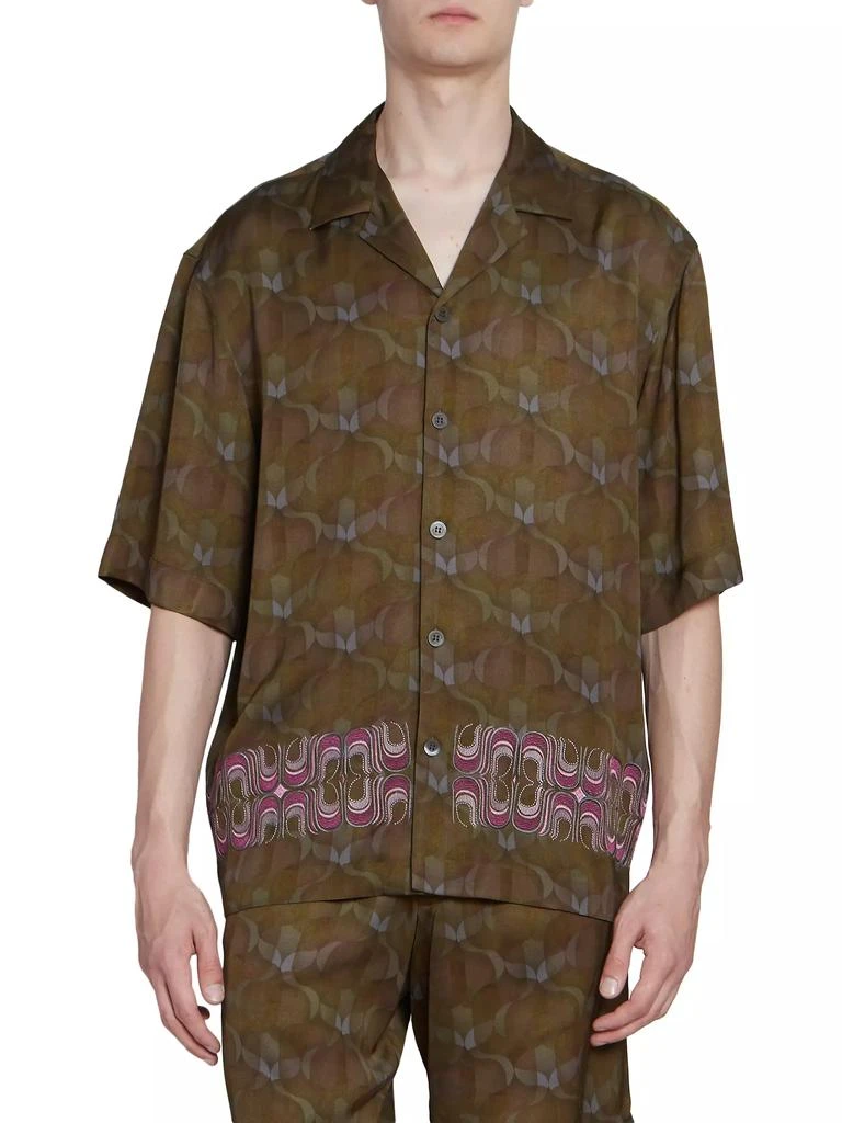 Dries Van Noten Cassi Embroidered Short-Sleeve Shirt 3