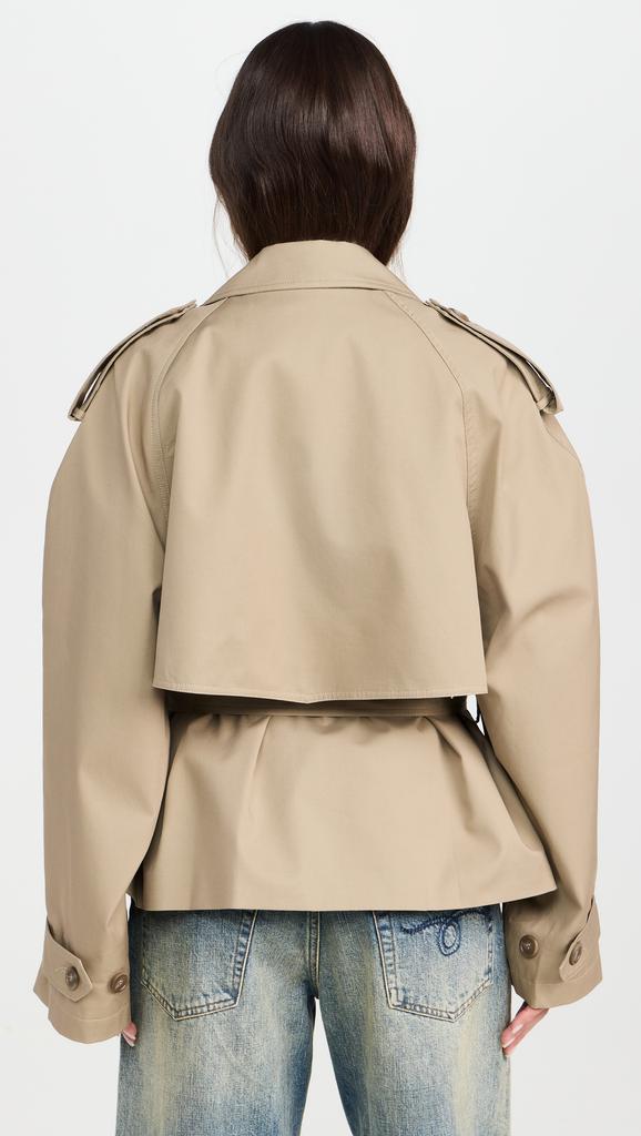 Pixie Market Oversized Cropped Trench Jacket