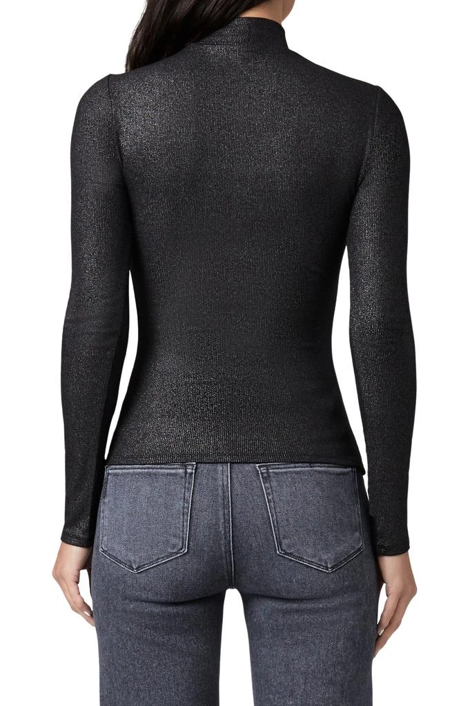 Paige Sonata Cutout Mock Neck Metallic Top 2